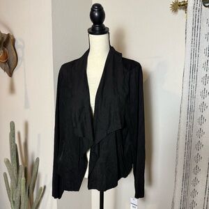 Sophia Jeans Soft Velour Open Moto Jacket - XXL